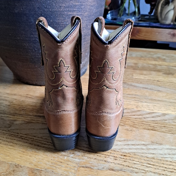 Old West Light Brown Cowboy Boots - Picture 4 of 6